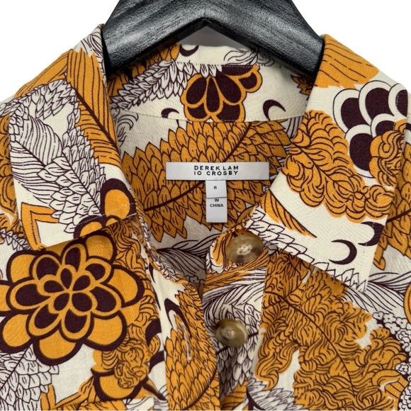 10 Crosby Derek Lam 8 Buffy Utility Dress Multi Midi Length Linen-Blend Pockets - Picture 10 of 15